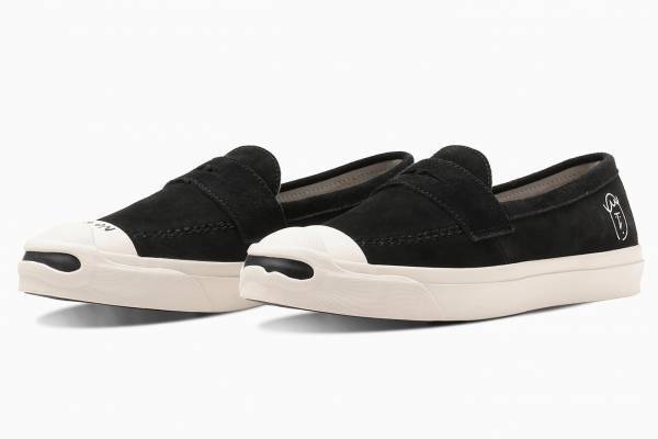 コンバース×長場雄スニーカー、“手書き風アート”描いたスエードのローファー型「ジャックパーセル」