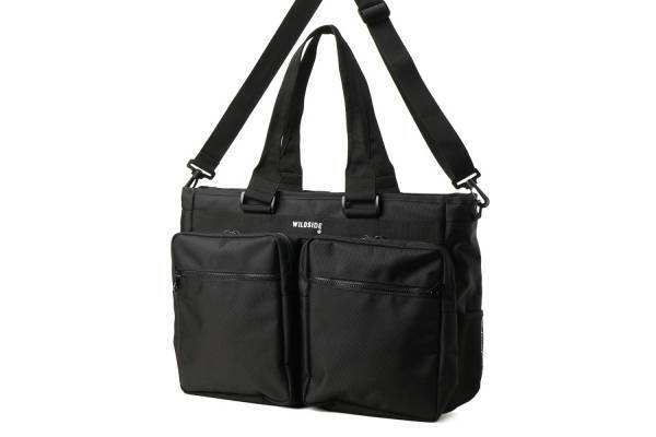 ワイルドサイド ヨウジヤマモト“オールブラック”バッグ、高密度ナイロンボディのトート＆バックパック