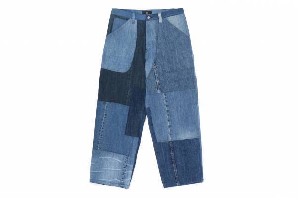 Y'sのデニムウェア、“型紙”プリントのワイドデニムパンツやヨーロッパ古着のパッチワークジーンズ