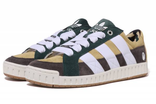 アディダス オリジナルス×ア ベイシング エイプのコラボスニーカー、“カモ柄”ライナー「ロースーツ」
