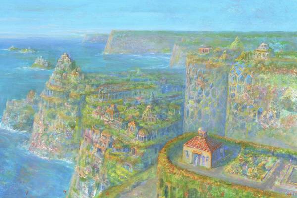 『耳をすませば』背景を手がけた画家・井上直久の個展が池袋で、幻想的な“イバラード”の新作原画や版画