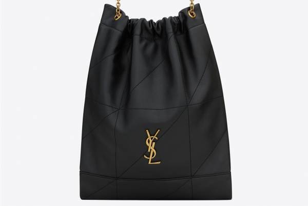 サンローラン幾何学ステッチ×YSLロゴの「ジェイミー 4.3」巾着バッグ、チェーン調節可能＆軽量に