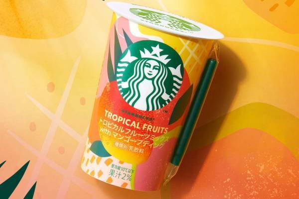 スターバックス夏チルドカップ「トロピカルフルーツミックス」なめらか食感“マンゴープディング”入り