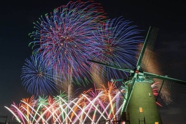 「佐倉花火フェスタ2024」千葉県内最大の2万発を打ち上げ、10分間約8,000連発＆大輪の2尺玉も