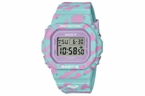 BABY-G×ロキシーのウィメンズ腕時計、角形フォルムに“太陽＆波”のモチーフ