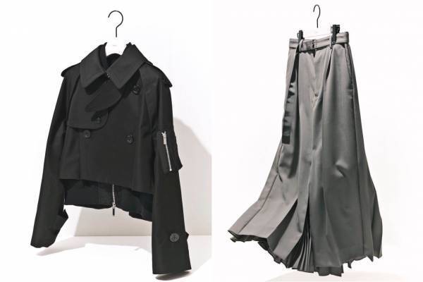 sacai“シンプルさを追求”「クラシックス」ライン、MA-1風ショートトレンチやプリーツスカート