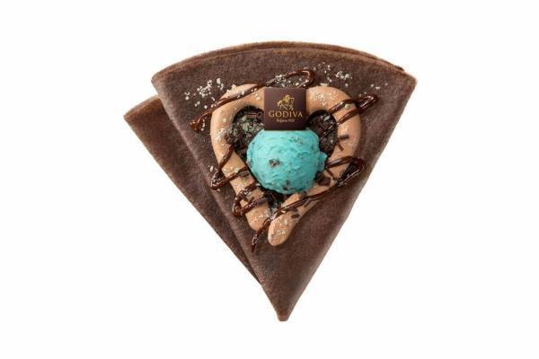 ゴディバ デザートから夏限定「クレープ チョコミント」“ふわふわ”チョコホイップ×チョコミントアイス
