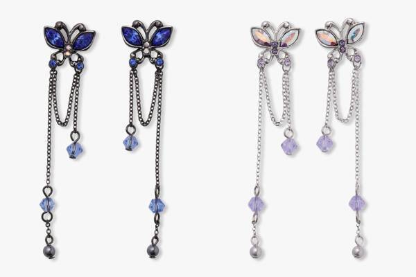 アナ スイ24年夏“可憐な蝶”アクセサリー、きらめくカットガラス×チェーンピアスやブレスレット