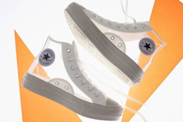 コンバース軽量スニーカー「オールスター ライト」24年春夏、クリア素材の透明アッパー×厚底ソールで
