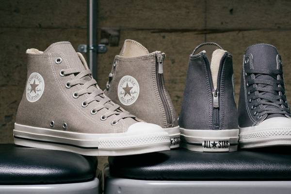 コンバース「オールスター アール」24年春夏スニーカー、バッグジップ付き×ベーシックカラーで