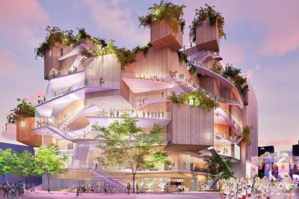 山形市民会館が“1本の大樹”着想の外観でリニューアル、空中回廊＆外階段の開放的な空間