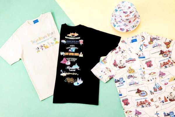 東京ディズニーリゾート“パークマップ”着想グッズ、エルサやミッキーマウス＆エリア描いたTシャツなど