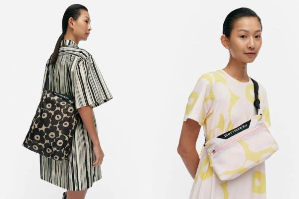 マリメッコ「ウニッコ」柄ショルダーバッグ、コンパクトに畳めるパッカブル仕様で