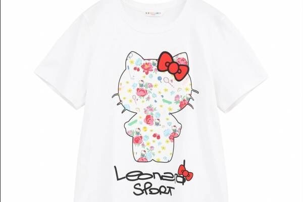 ハローキティ×レオナールスポーツのコラボウェア、花柄プリントの透け感ブルゾン＆プリントTシャツ