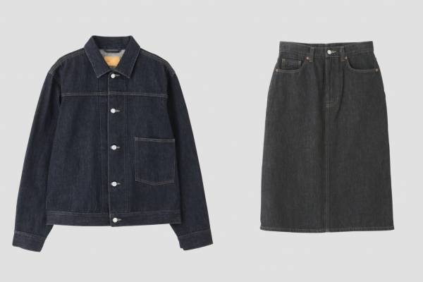 マーガレット・ハウエル×エドウインのデニムウェア、ミニマルな大きめジャケットやロングスカート