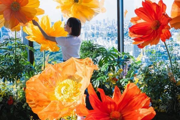 渋谷スカイの夏イベント“花々の散歩道”が渋谷上空229mに、バラ香るフラワードリンクも