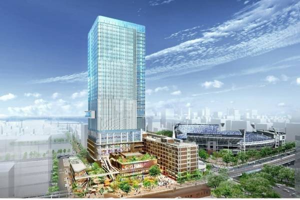 横浜・関内駅近くの大型複合施設、星野リゾートによるホテルやDeNA運営のライブビューイングアリーナ