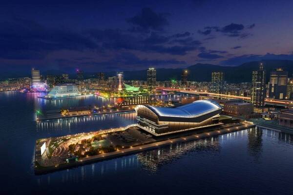 「ジーライオンアリーナ神戸」神戸ポートエリアに開業、三宮と繋がる約1万人収容アリーナ＆緑の丘