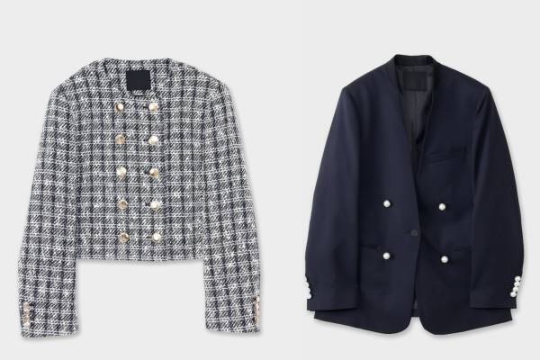 チノのブラックフォーマルウェア、ファンシーツイードのショート丈ジャケット＆新色“ネイビー”パンツ