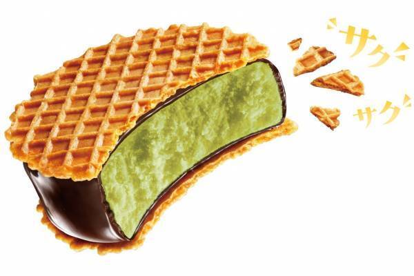 「ヨーロピアンワッフルサンド 抹茶」“森半”宇治抹茶アイス×サクサク食感ワッフル