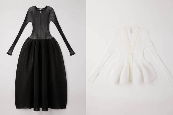 CFCL“壺型”ニットドレス＆カーディガン、透け感素材でアレンジした5周年記念アイテム