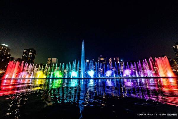 水×光のライトアップイベントが大阪で、輝く噴水ショー＆“船で巡る”約650mの光のトンネル