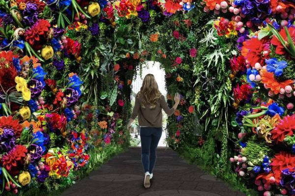 東京ミッドタウン日比谷で“花々が彩る”春イベント、『ウィキッド ふたりの魔女』のフラワードーム