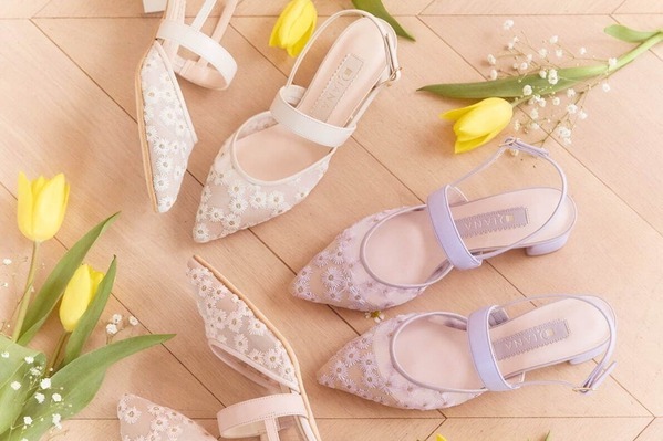 ダイアナ「花束」着想春夏シューズ、デイジー刺繍×シアーアッパーのパンプスやバレエシューズ