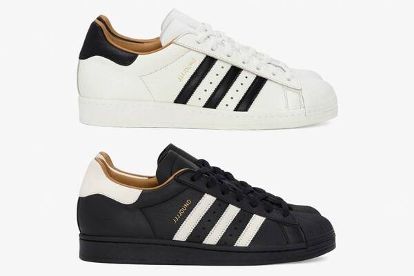 アディダス オリジナルス×ジョウンド、名品スニーカー「スーパースター」モノクロレザーアッパーで