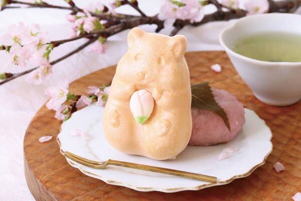 桜のつぼみ抱える「ハムスターモナカ」春限定で、桜餡×つぶ餡で“まるで桜餅”フレーバーに