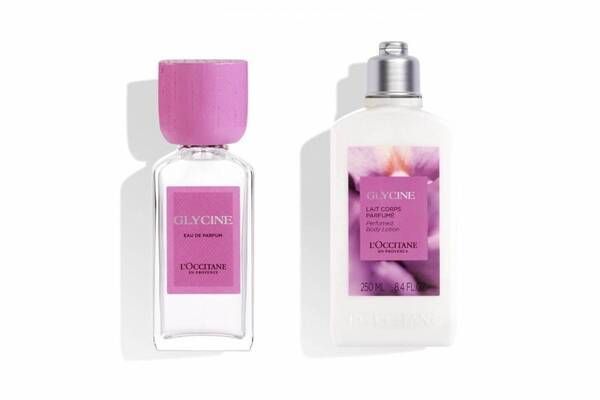 ロクシタン“沈黙の花・藤”着想25年春フレグランス、甘くフレッシュな香水やボディミルク