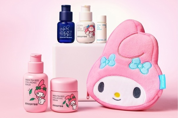 イニスフリー25年春スキンケア、サンリオ「マイメロディ」“限定ポーチ付き”美容液＆クリーム
