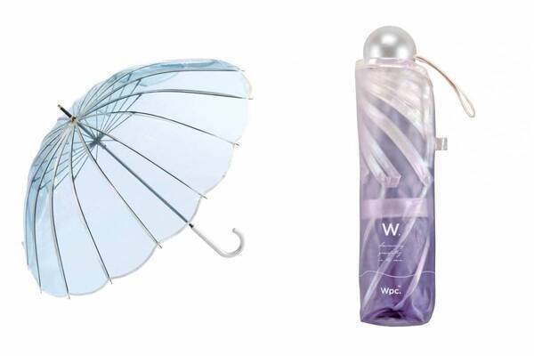 Wpc.「貝殻シルエット」のビニール傘で“気分はマーメイド”、パール添えた折りたたみ傘も