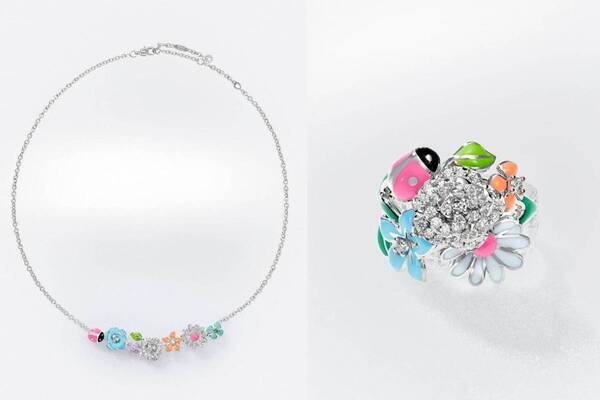 ディオール“庭園に咲く花々”着想ファイン ジュエリー、鮮やかな薔薇×ダイヤモンドのネックレスなど