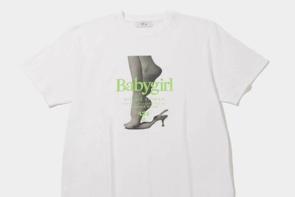 藤原ヒロシ手掛けるヴイエー×A24映画『ベイビーガール』犬やハイヒールのグラフィックT