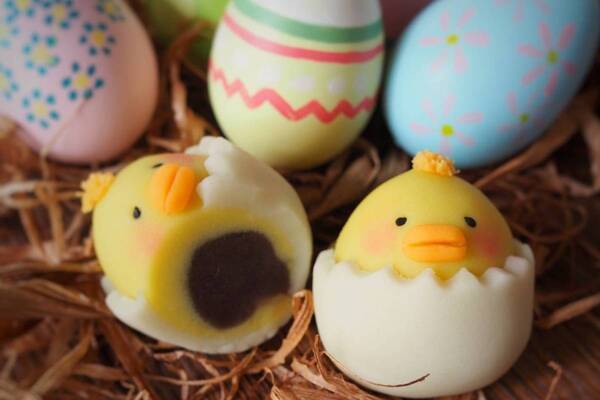 “生まれたてのひよこ”モチーフの和菓子「ぴよ子」春限定で、老舗和菓子店・お亀堂から