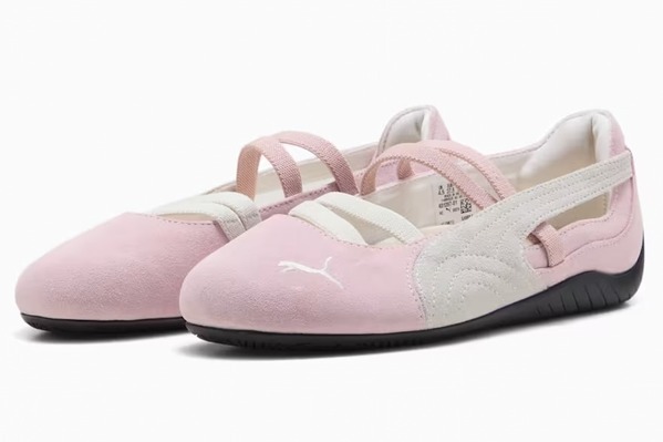 プーマ「スピードキャット」ウィメンズスニーカー、“バレエ”着想のリボン風バンド＆ペールピンクで