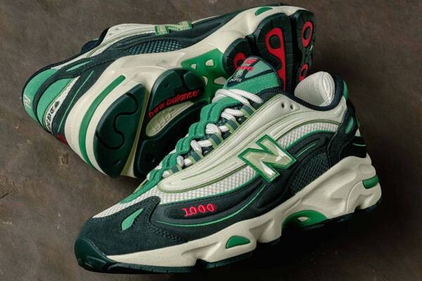 ニューバランス“ドル紙幣”着想スニーカー「1000」鮮やかグリーン×ホワイトで