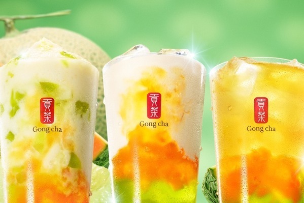 ゴンチャ新作「メロンメロン ミルクティー」赤肉メロンソース×ぷるぷる青肉メロンゼリーの爽やかティー