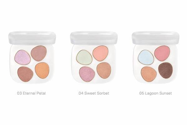 トーン25年夏コスメ“夏空＆花びら”着想の4色アイパレ、ガラスパール煌めくリップグロスも