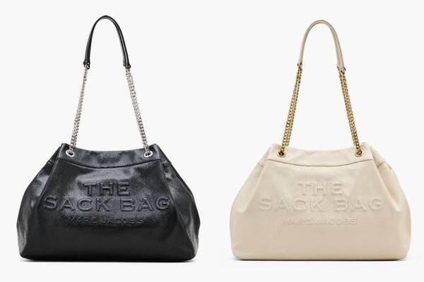 マーク ジェイコブス「ザ サック バッグ」にチェーンストラップの新作、ふっくらフォルムのレザートート