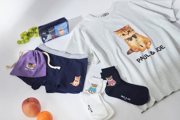 ポール ＆ ジョー“お座り猫”のメンズTシャツ、ギフトにぴったりなポーチ付きアンダーウェアも