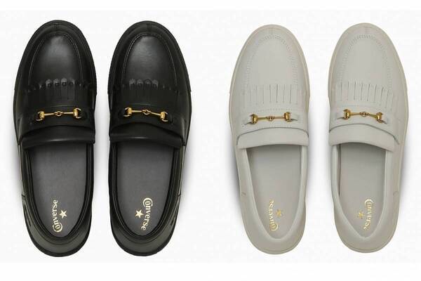 コンバース「オールスター クップ」“ローファー風”レザースニーカー、タッセル＆ゴールドビットを装飾