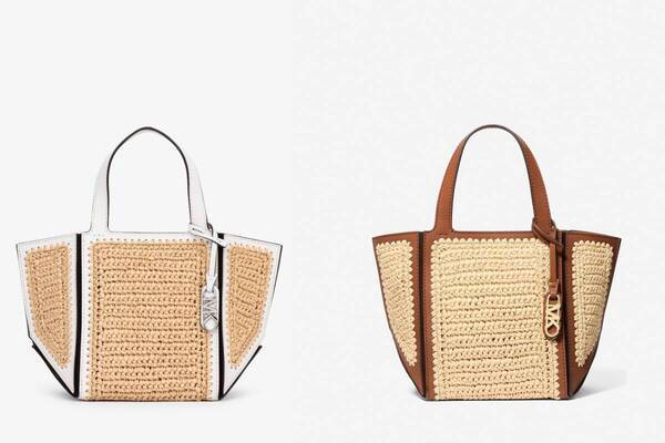 マイケル・コース25年春夏、“折りたたみOK”「ジョルディー」ハンドバッグが涼し気ストロー素材に