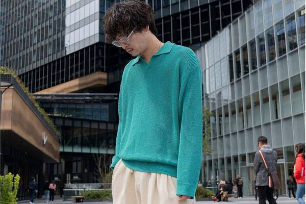 ブラン ワイエム”ドライタッチ”な和紙のロングスリーブニット、大阪・サイン限定で