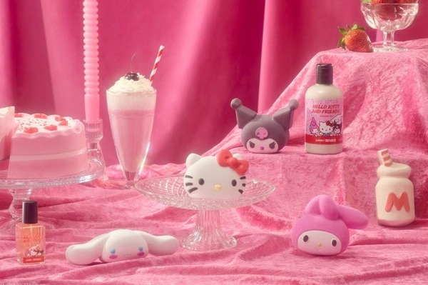 ラッシュ×サンリオのバスアイテム、甘い“ケーキ”香るハローキティやマイメロディのバスボムなど