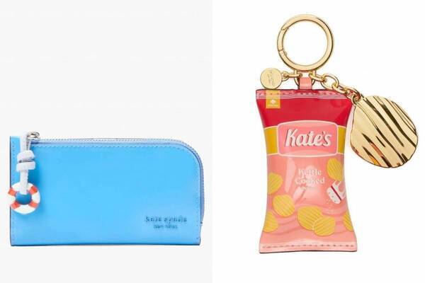ケイト・スペード25年夏小物、“浮輪や貝殻チャーム”付きウォレット＆ポテトチップス風キーチェーン