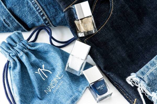 ネイルズ インク×ヤヌークの“デニム質感”ネイル、深みインディゴブルーやミニネイルセット