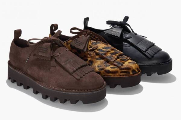 クラークス オリジナルズ×エンジニアド ガーメンツ“キルティング付き”シューズ、ヒョウ柄ハラコなどで