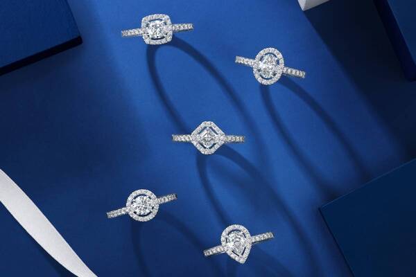 ロイヤル・アッシャー、雫＆スクエア型など“二重ダイヤモンド”リング